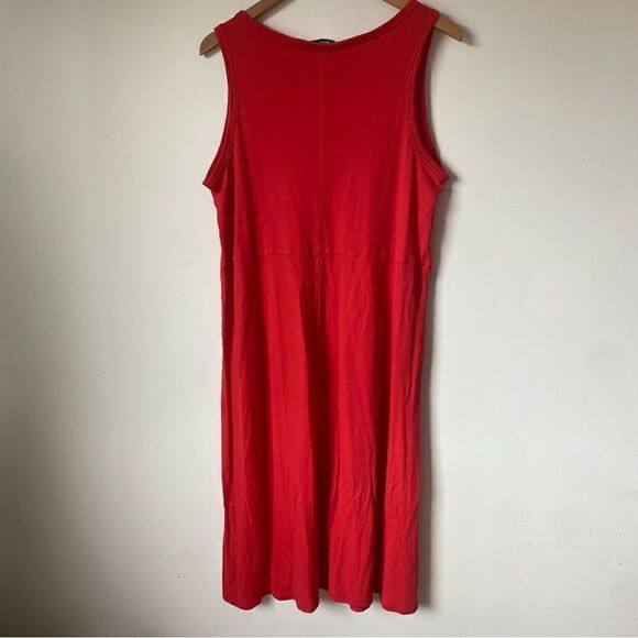 Elizabeth and James poppy red sleeveless casual t shirt midi dress large - Picture 5 of 6